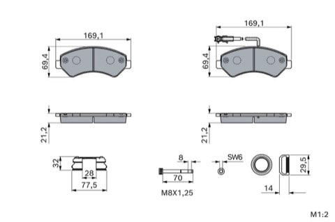 Bosch 0 986 460 239 Brake Pad Set