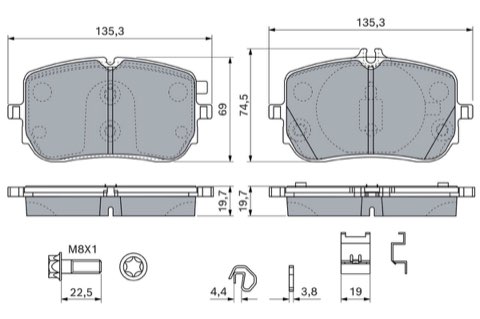 Bosch 0 986 460 270 Brake Pad Set