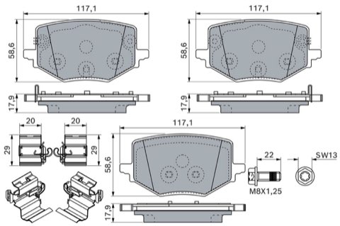 Bosch 0 986 460 283 Brake Pad Set