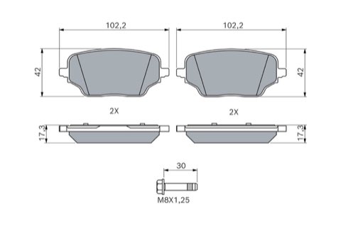 Bosch 0 986 460 286 Brake Pad Set