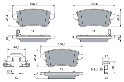 Bosch 0 986 460 312 Brake Pad Set