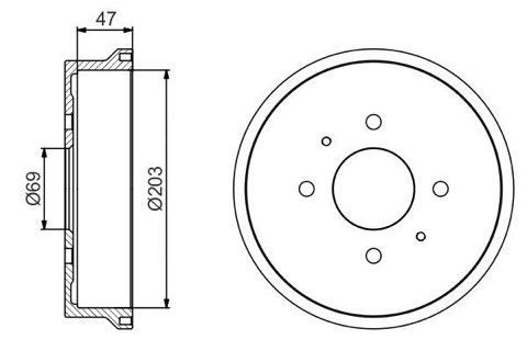 Bosch 0 986 477 235 Brake Drum, photo 3