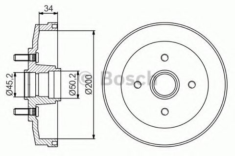 Bosch 0 986 477 250 Brake Drum, photo 2