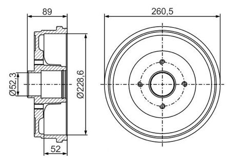 Bosch 0 986 477 288 Brake Drum, photo 3