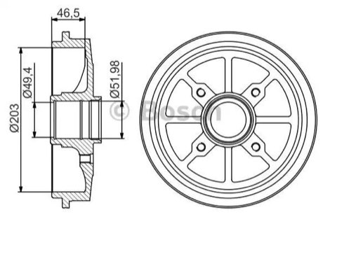 Bosch 0 986 477 301 Brake Drum, photo 2