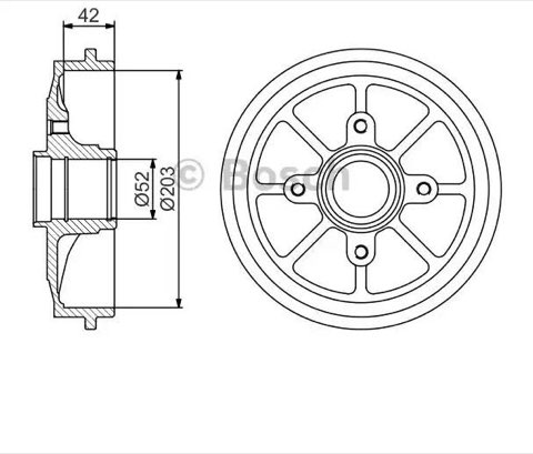 Bosch 0 986 477 303 Brake Drum, photo 2