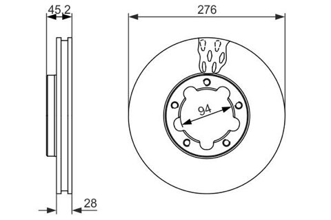 Bosch 0 986 479 136 Brake Disc, photo 3