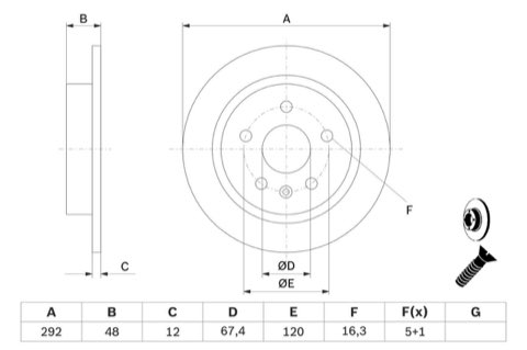 Bosch 0 986 479 513 Brake Disc, photo 3