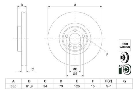 Bosch 0 986 479 B18 Brake Disc, photo 2