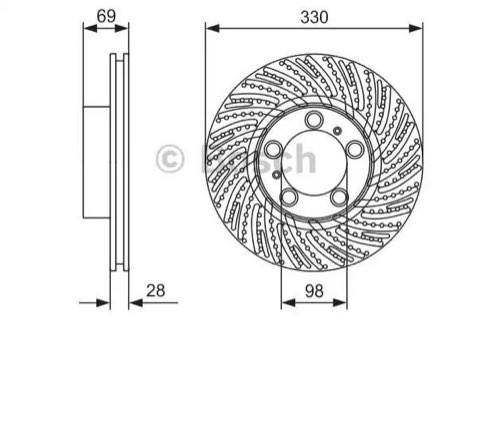 Bosch 0 986 479 D25 Brake Disc, photo 2