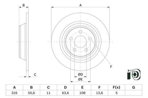 Bosch 0 986 479 E82 Brake Disc