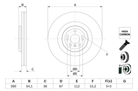 Bosch 0 986 479 E96 Brake Disc
