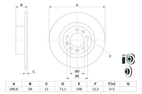 Bosch 0 986 479 F08 Brake Disc, photo 2