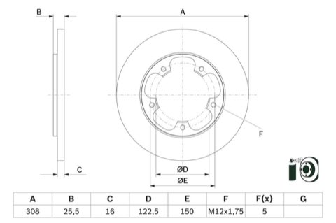 Bosch 0 986 479 F44 Brake Disc, photo 2
