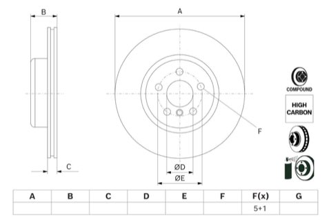 Bosch 0 986 479 F56 Brake Disc