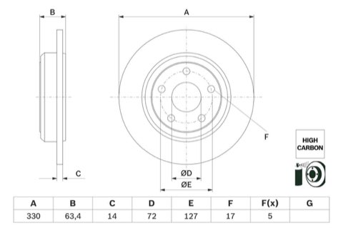 Bosch 0 986 479 F89 Brake Disc, photo 2