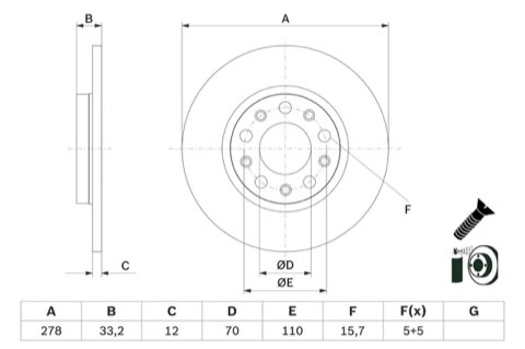 Bosch 0 986 479 G21 Brake Disc, photo 2