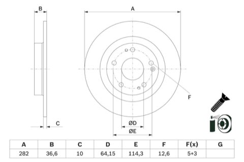 Bosch 0 986 479 G90 Brake Disc