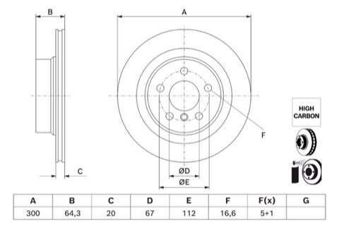 Bosch 0 986 479 J70 Brake Disc