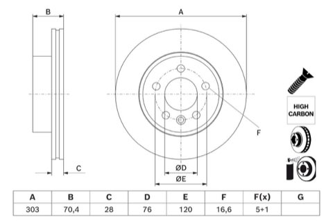 Bosch 0 986 479 J83 Brake Disc