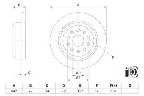 Bosch 0 986 479 K00 Brake Disc