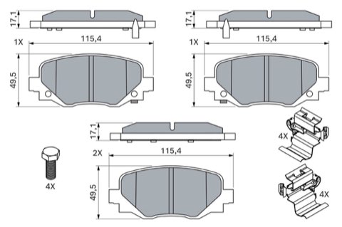 Bosch 0 986 494 930 Brake Pad Set, photo 2