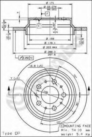Brembo Xtra 08.7765.75 Brake Disc — 288mm, photo 3