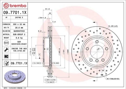 Brembo Xtra 09.7701.1X Brake Disc — Front 300mm, photo 5