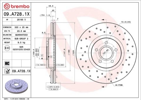 Brembo Xtra 09.A728.1X Brake Disc — Front 320mm, photo 6
