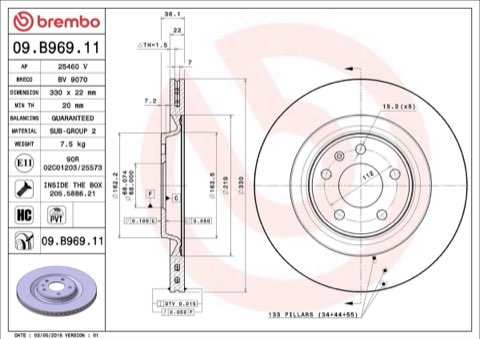 Brembo Prime 09.B969.11 Brake Disc, photo 6