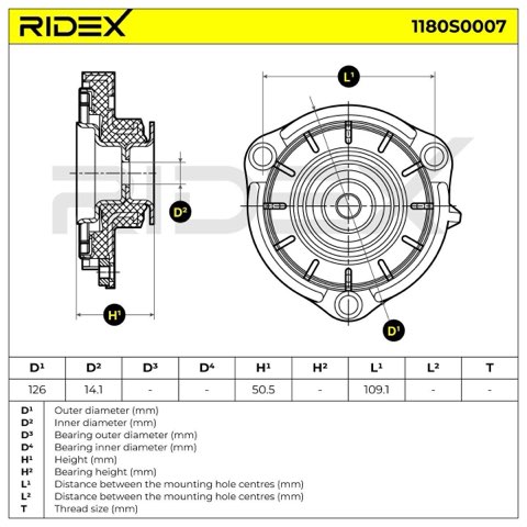 Ridex 1180S0007 Top Strut Mount, photo 3