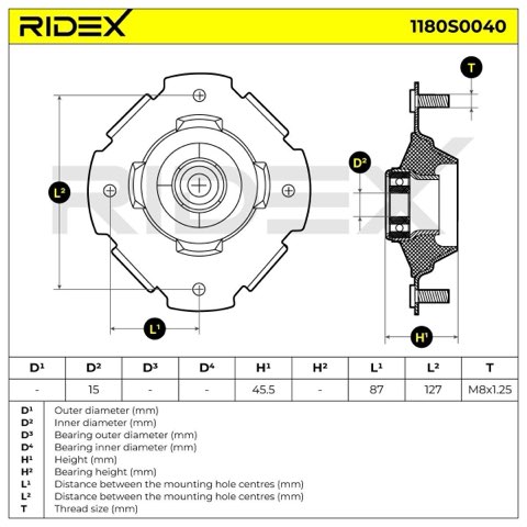 Ridex 1180S0040 Top Strut Mount, photo 3
