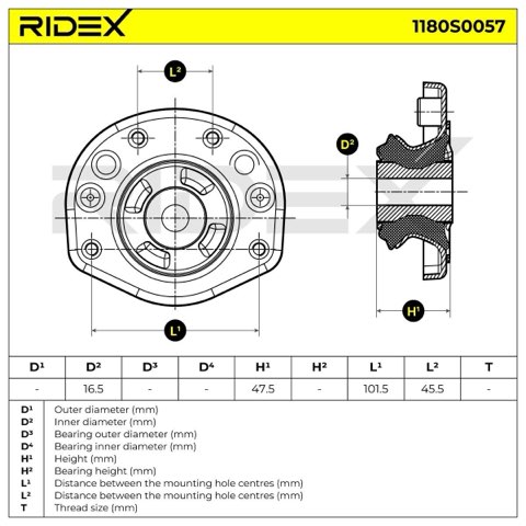 Ridex 1180S0057 Top Strut Mount, photo 3
