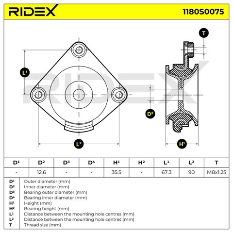 Ridex 1180S0075 Top Strut Mount, photo 3