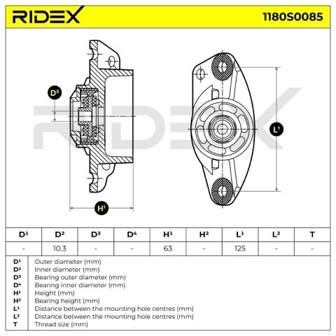 Ridex 1180S0085 Top Strut Mount, photo 3