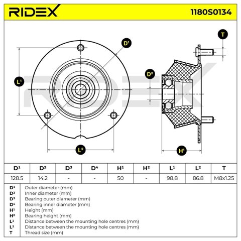 Ridex 1180S0134 Top Strut Mount, photo 3