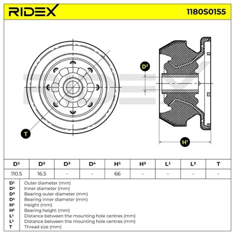 Ridex 1180S0155 Top Strut Mount, photo 3