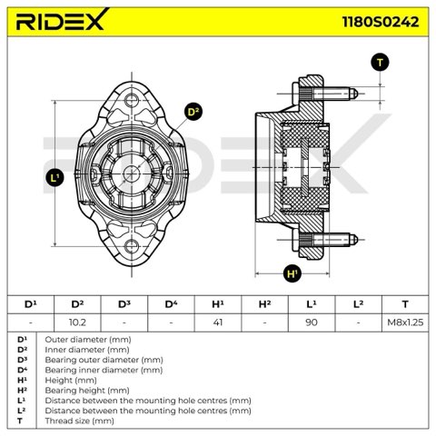 Ridex 1180S0242 Top Strut Mount, photo 3
