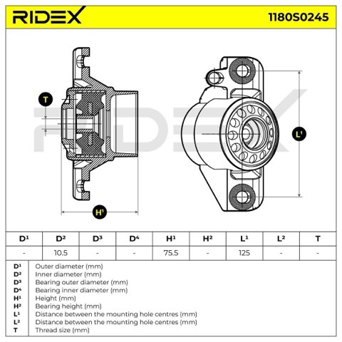 Ridex 1180S0245 Top Strut Mount, photo 3