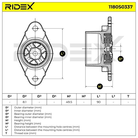 Ridex 1180S0337 Top Strut Mount, photo 3