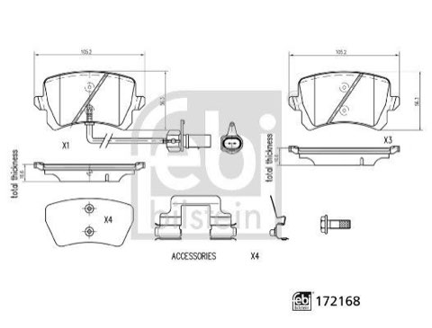 Febi Bilstein 172168 Brake Pad Set, photo 3
