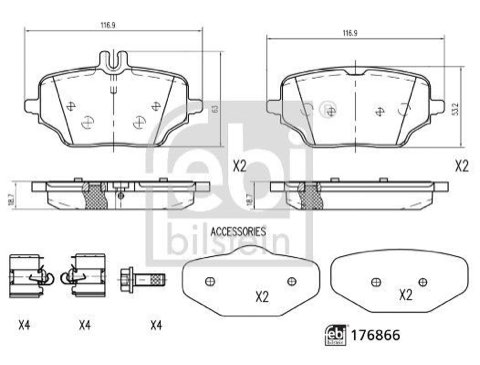 Febi Bilstein 176866 Brake Pad Set, photo 3