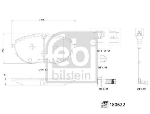 Febi Bilstein 180622 Brake Pad Set
