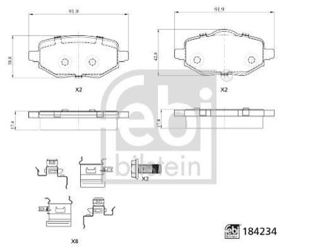 Febi Bilstein 184234 Brake Pad Set, photo 3
