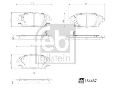 Febi Bilstein 184437 Brake Pad Set