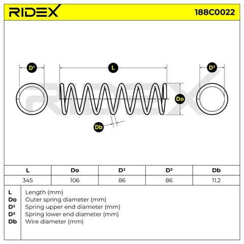 Ridex 188C0022 Coil Spring, photo 3