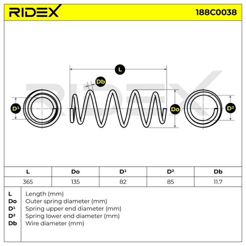 Ridex 188C0038 Coil Spring, photo 3