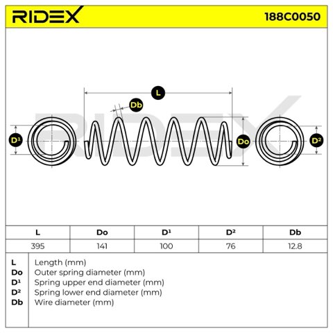 Ridex 188C0050 Coil Spring, photo 3