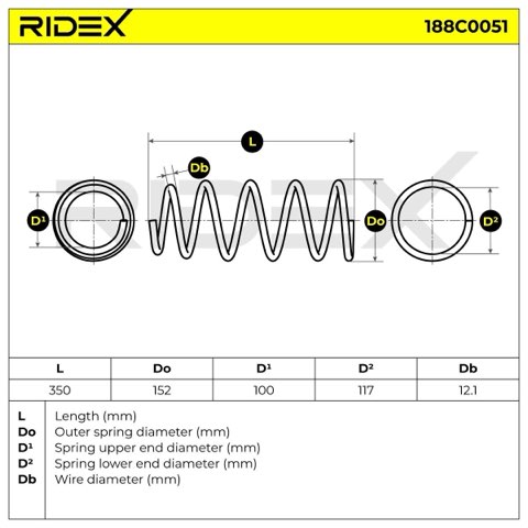 Ridex 188C0051 Coil Spring, photo 2