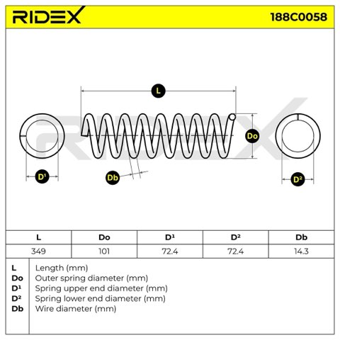 Ridex 188C0058 Coil Spring, photo 3